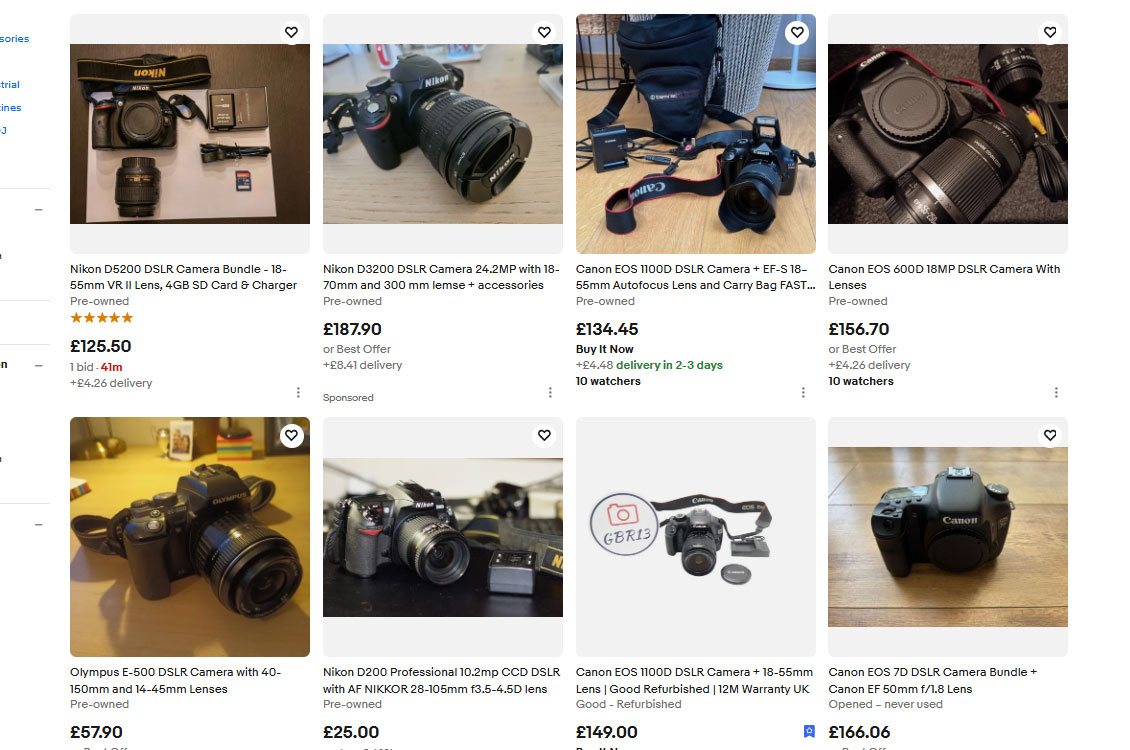 DSLR Camera listings on eBay